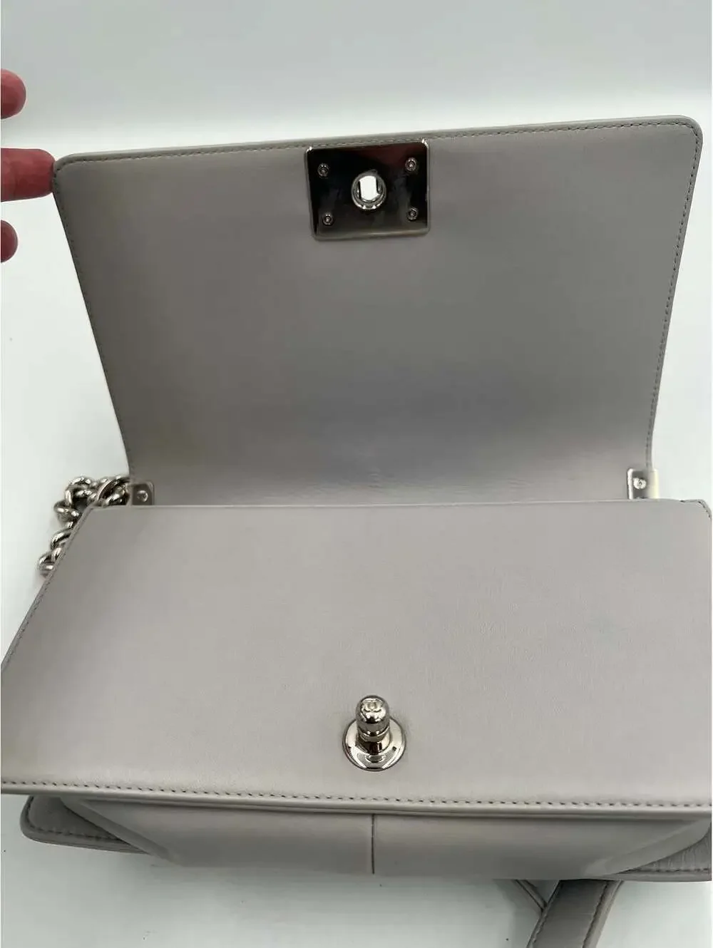 Chanel Le Boy Medium Flap Bag Authentic Quilted Leather CC